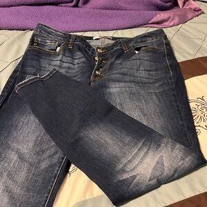 Kancan dark wash button fly jeans high rise